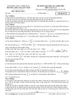 VL12(CB) : Đề và đáp án kiểm tra HK 1 (2008 - 2009) Mã đề 123