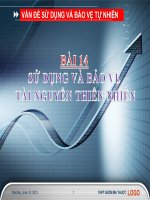 BÀI 13: SỬ DỤNG VÀ BẢO VỆ TNTN