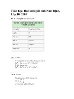 Đề thi HSG Nam định 2001