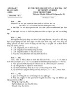 Đề thi HSG 12 Môn sinh NH 06-07 của Tỉnh QNam