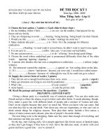 đề thu HKI - Lớp 11