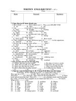 bài kiểm tra Anh 7 số i kỳ II