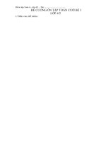 Đề bài tập ôn kiểm tra cuối kỳ I
