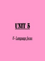 Unit 5: E- Language focus