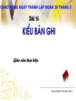 Bài 13 : Kiểu bản ghi