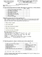 Đề Thi KSCL môn Anh 6