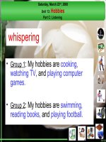Unit 13: Hobbies. Listening