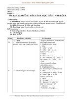 Giáo án Anh 8 kì I