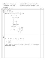 Đáp án đề thi HSG vòng trường THPT Tràm Chim Năm học 2008 - 2009