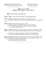 Đề kiểm tra kì I - Vật lý 8