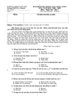 Đề thi khảo sát chất lượng đầu năm học