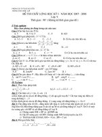 Đề thi học kỳ I - II lớp 9