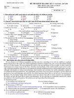 ĐỀ KIỂM TRA 11-HKI