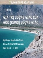 Chương VI - Bài 2: Giá trị lượng giác của một cung