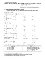 ĐỀ KSCL ĐẦU NĂM 2008 - 2009