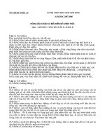 Đáp án đề thi HSG tỉnh Bảng B môn GDCD