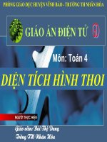 Toán 4- Diện tích hình thoi
