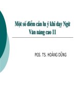 Một số điểm cần lưu ý khi dạy văn nâng cao 11
