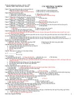 Câu hỏi trắc nghiệm phần biến dị