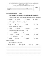 ĐỀ THI KIỂM TRA ĐỊNH KÌ - TOÁN 5