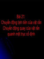 Chuyển động quay và tịnh tiến của một vật rắn ...