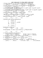 trắc nghiệm góc lượng giác và công thức lượng giác