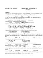 Câu hỏi trắc nghiệm lớp 12