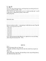 Đề kiểm tra lịch sử lớp 9 HKI II