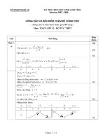 Đáp án đề thi HSG tỉnh hệ bổ túc môn toán học