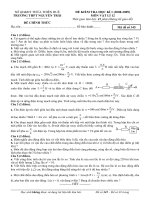 Vật lí 12 : Đề và đáp án kiểm tra HK 1 (2008 - 2009) mã đề 345