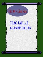 Tiết 100: Thao tác lập luận bình luận