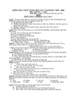 Đề - Đáp án kiểm tra học kỳ I