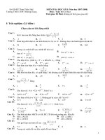 Kiểm tra Toán 11 học kỳ II