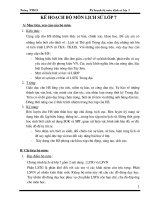 Kế hoạch Lịch sử 7 đầy đủ MT,CT,BP,CT và chi tiết