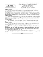 Đáp án & Đề thi tuyển sinh 10 Đại trà Môn Sinh 1