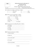 Đề thi Tiếng Anh 4( thi thử )