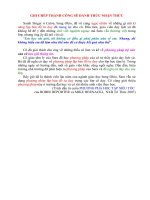 GHI CHÉP THÀNH CÔNG SẼ ĐÁNH THỨC NHẬN THỨC