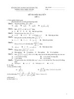 Đề 1 tiết Đại số 9