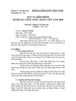 Bản tự kiểm điểm đánh giá CL Đảng viên 2008