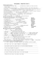 nhiều dạng bài tập English 9