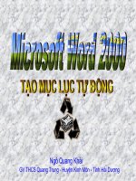 Bài giảng: Word2000 AutoList