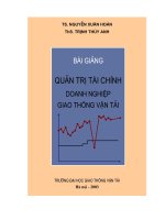 Bài giảng quản trị tài chính doanh nghiệp giao thông vân tải