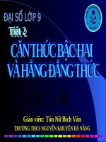 Tiết 2 Đại số 9:Căn thức bậc hai -Hằng đẳng thức.....