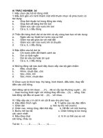 ĐỀ THI HKII MÔN SINH LỚP 7