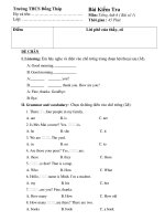 Kiểm tra T/nghiệm 1 tiết HKI