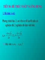 Tiết 56 : Hệ thức Vi- Ét và ứng dụng