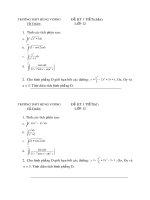 Đề KT GT 12 cơ bản ( Tích  Phân)
