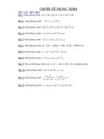 CHUYÊN ĐỀ PHƯƠNG TRÌNH