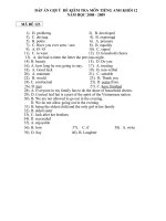 DAP AN DEKIEMTRA UNIT 1,2,3