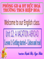 Unit 12: A Vacation Abroad. Lesson 1